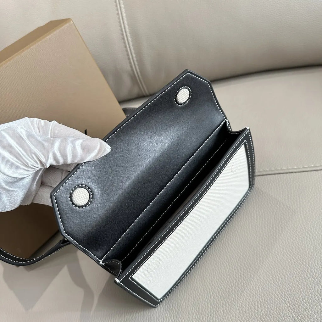 Burberry Black Leather & Canvas Pocket Bag - Hình 6