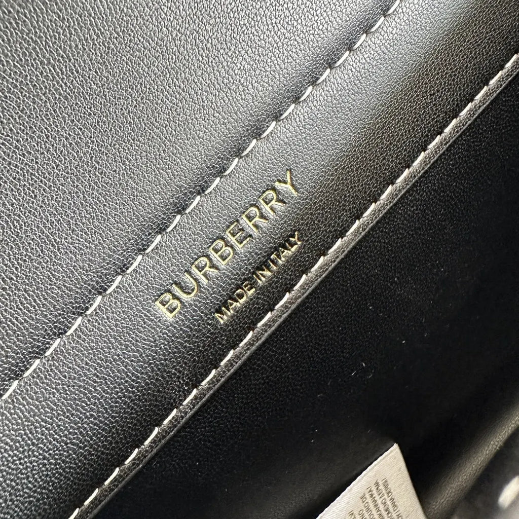Burberry Black Leather & Canvas Pocket Bag - Hình 7