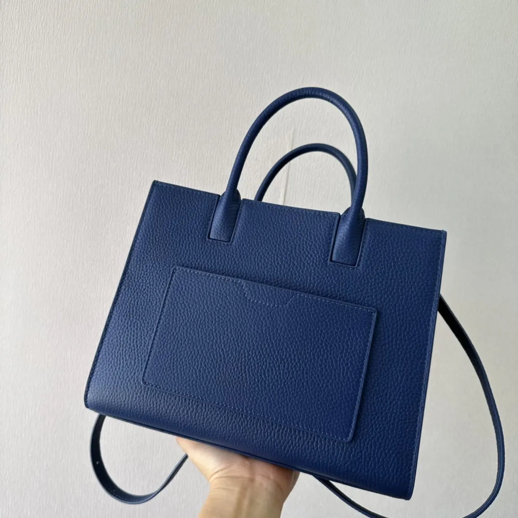 Burberry Cobalt Blue Title Bag - Hình 6