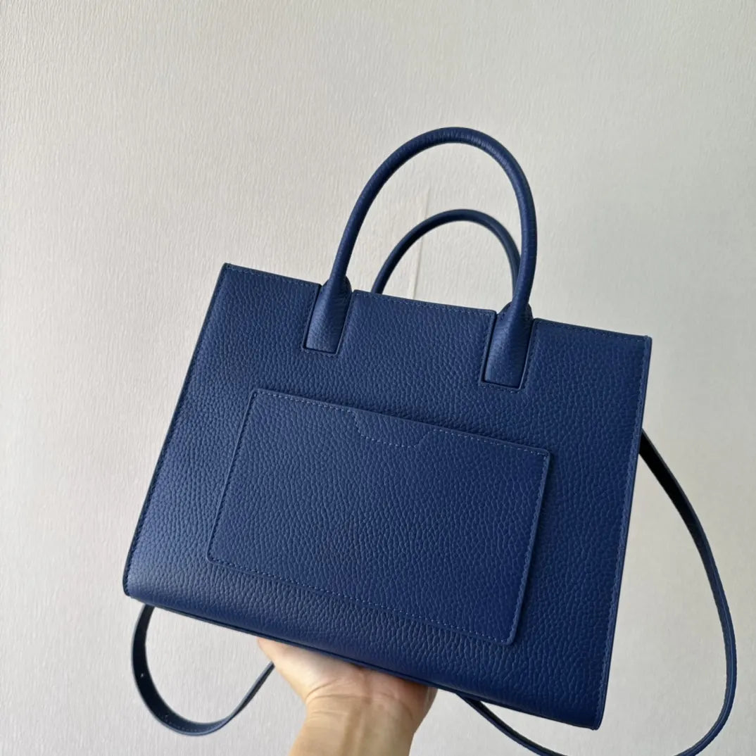 Burberry Cobalt Blue Title Bag - Hình 6