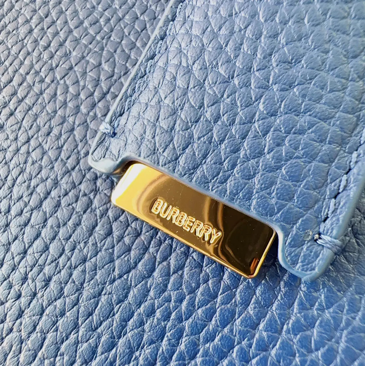 Burberry Cobalt Blue Title Bag - Hình 7