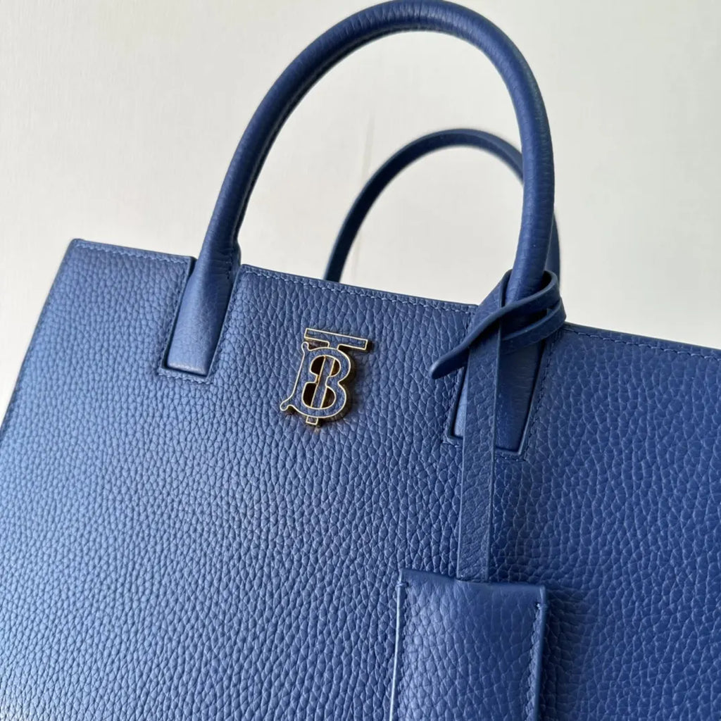 Burberry Cobalt Blue Title Bag - Hình 3