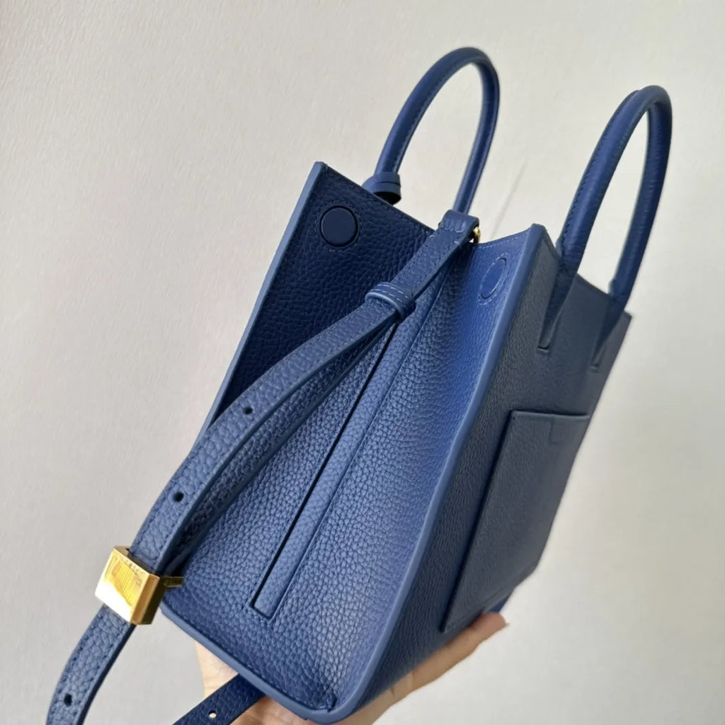 Burberry Cobalt Blue Title Bag - Hình 5