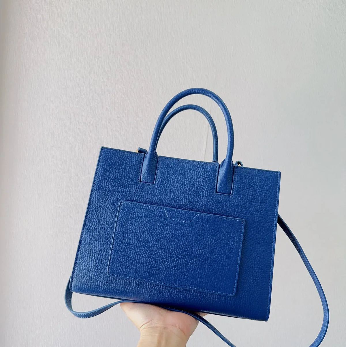 Burberry Cobalt Blue Title Bag - Hình 2