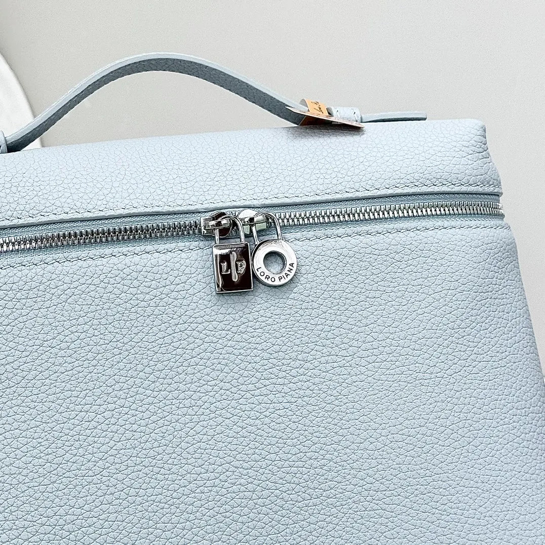 Loro Piana Sky Blue Vanity leather - Hình 5