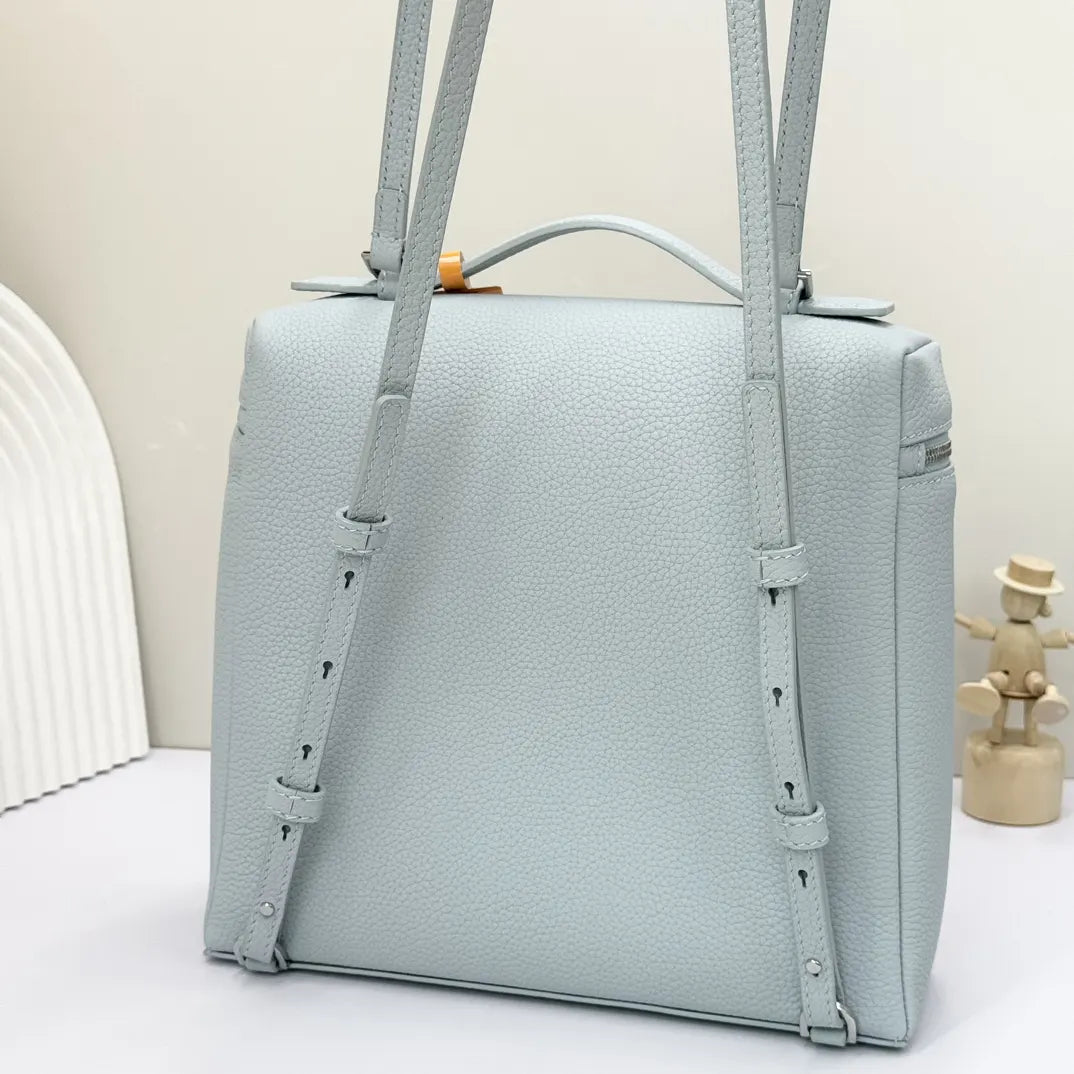 Loro Piana Sky Blue Vanity leather - Hình 7