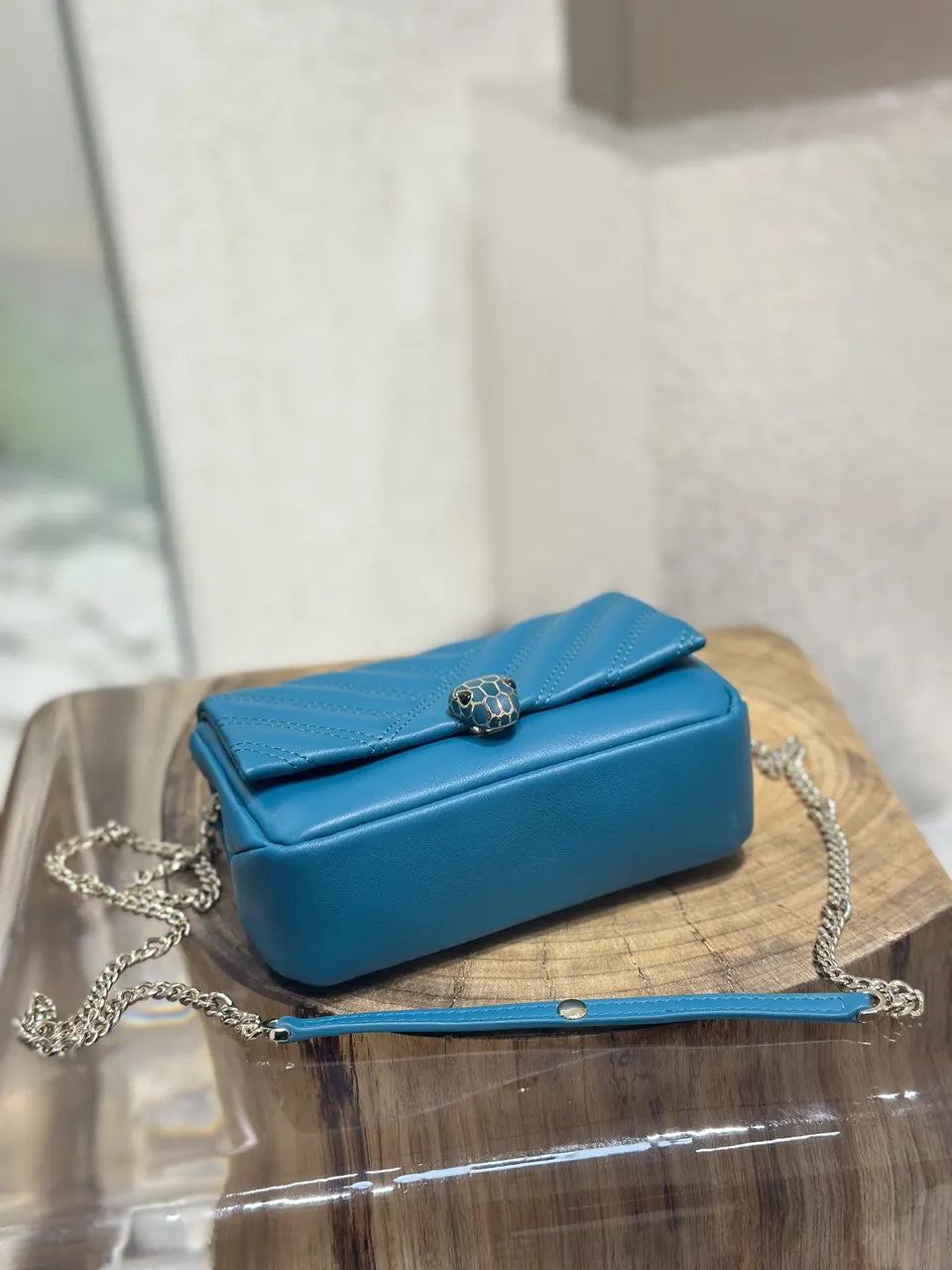 Bvlgari Teal Serpenti Bag - Hình 6