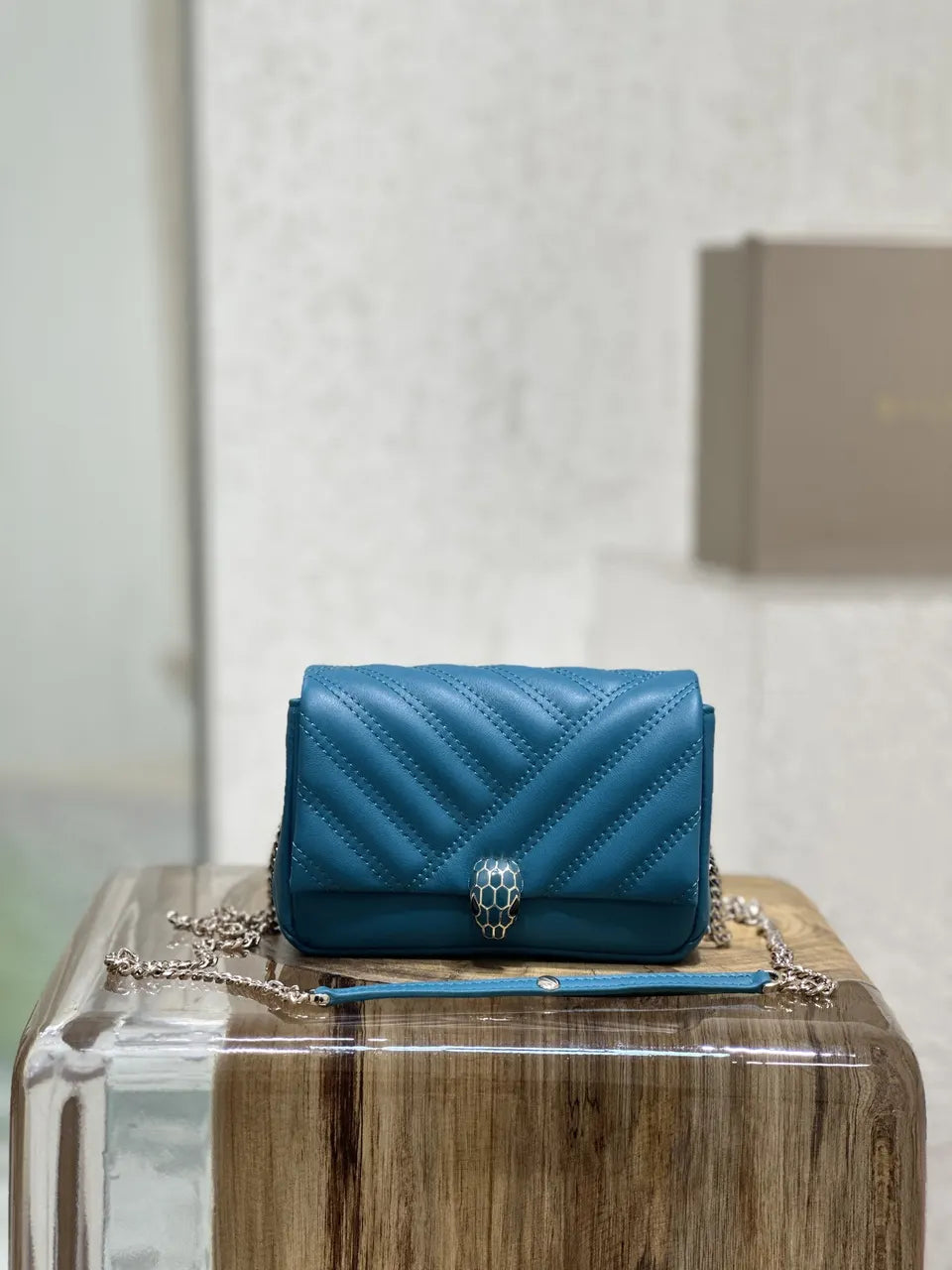 Bvlgari Teal Serpenti Bag