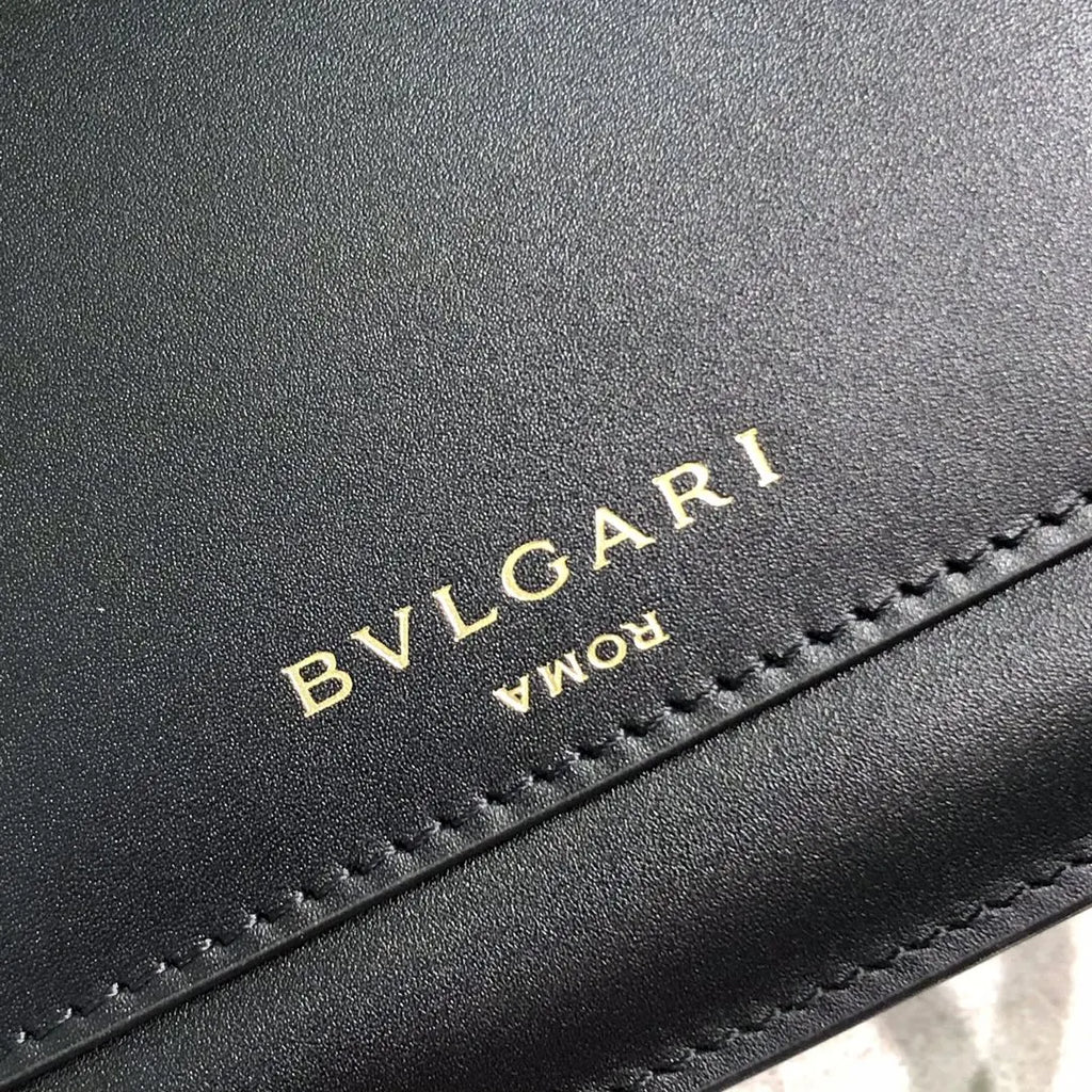 Bvlgari Black Leather Flap Bag - Hình 9