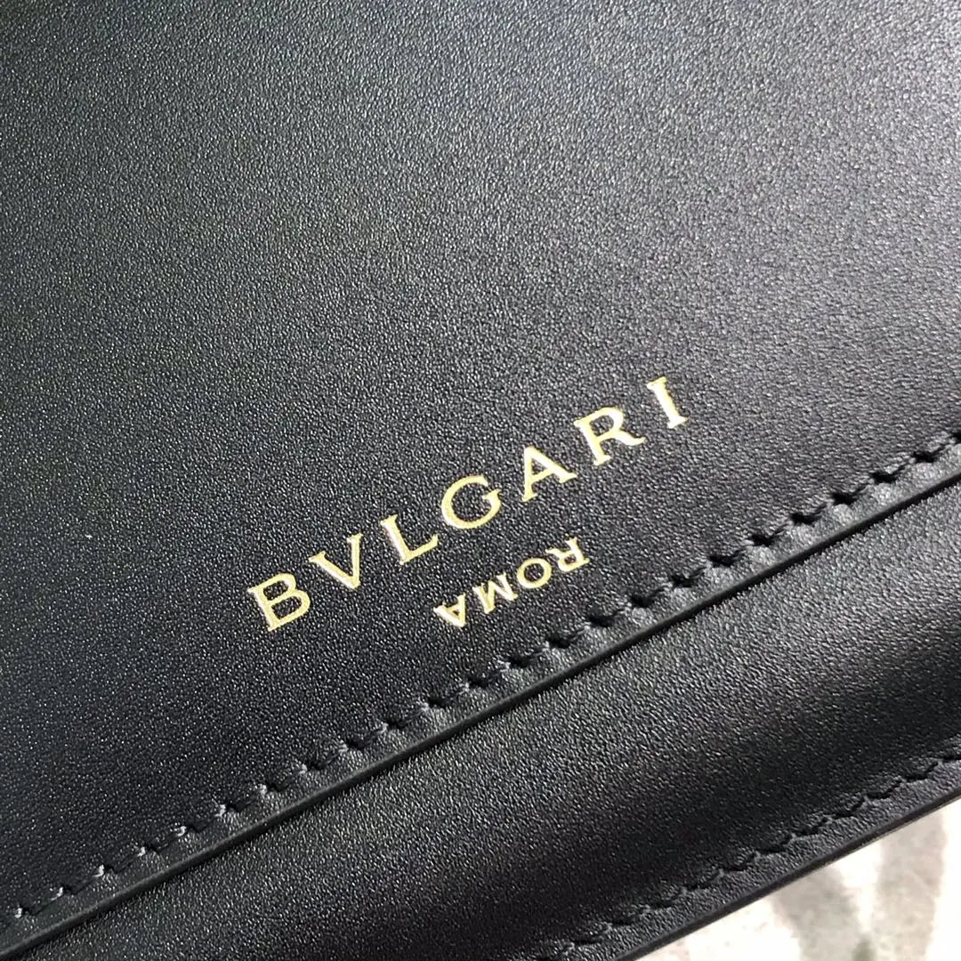 Bvlgari Black Leather Flap Bag - Hình 9