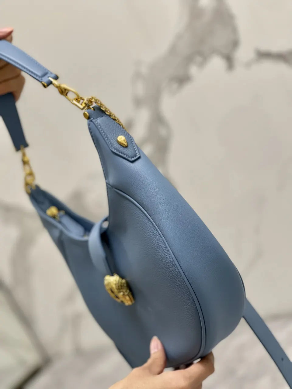 Bvlgari Blue Leather Bag - Hình 3