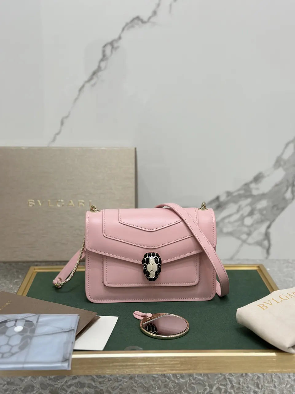 Bulgari Pink Leather Bag
