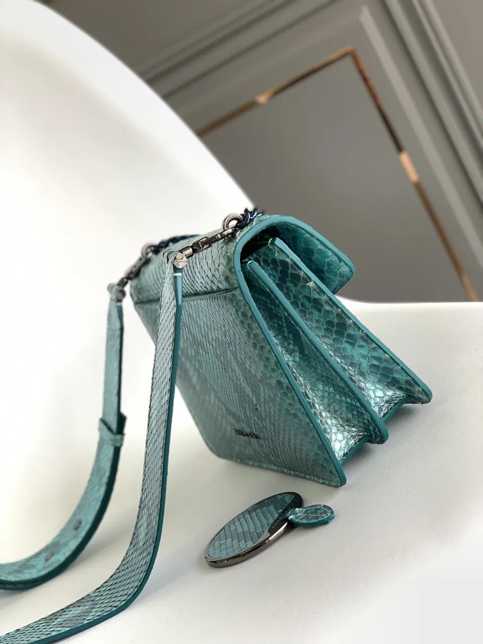 Analeis Turquoise Python Bag