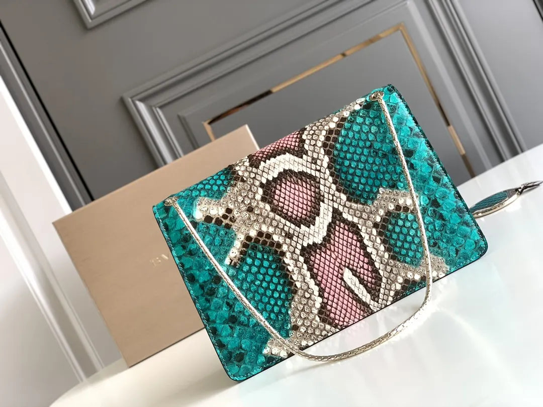 Turquoise Python Serpenti Bag - Hình 3