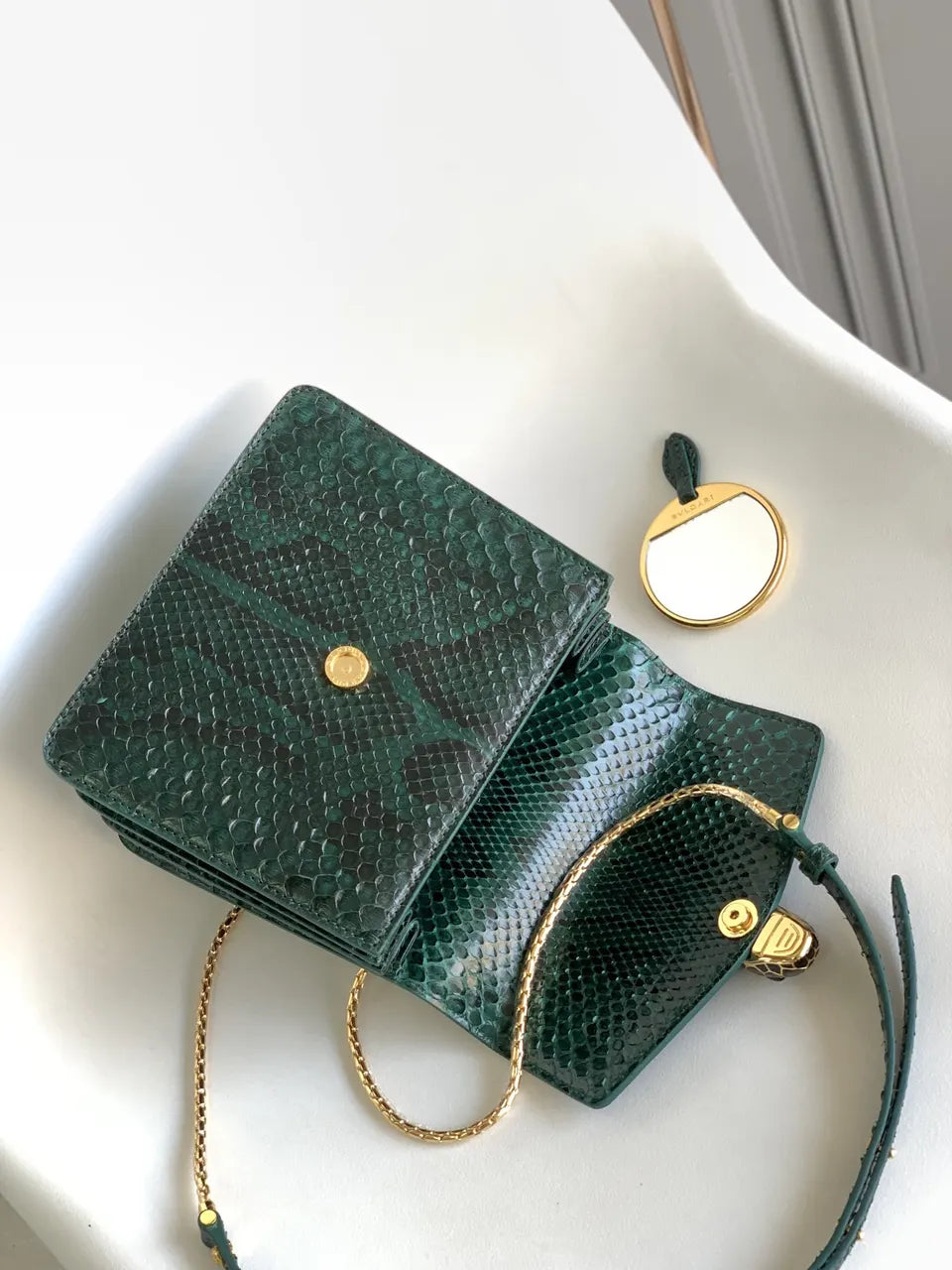 Serpenti Jade Green Python Bag - Hình 7