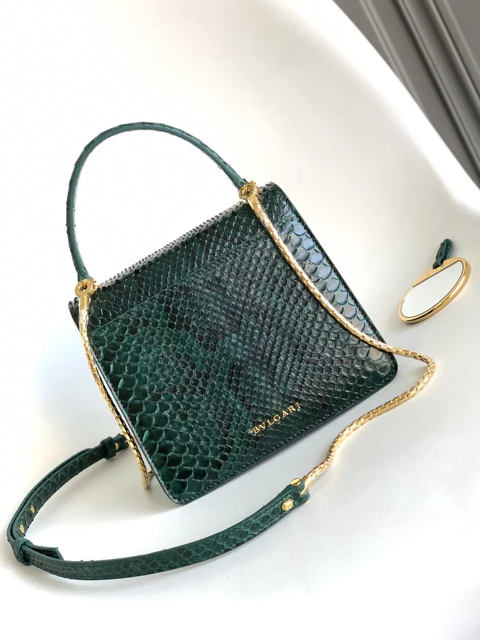 Serpenti Jade Green Python Bag - Hình 3
