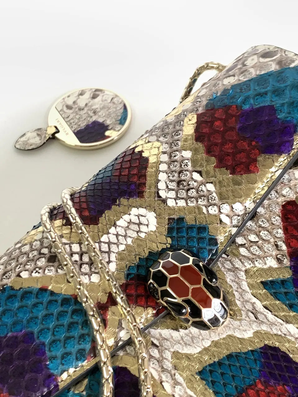 Bvlgari Multicolor Python Bag - Hình 4