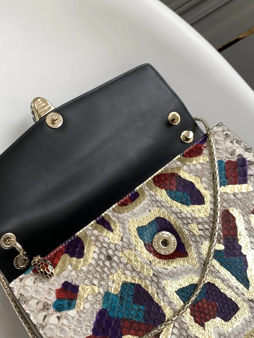 Bvlgari Multicolor Python Bag - Hình 6