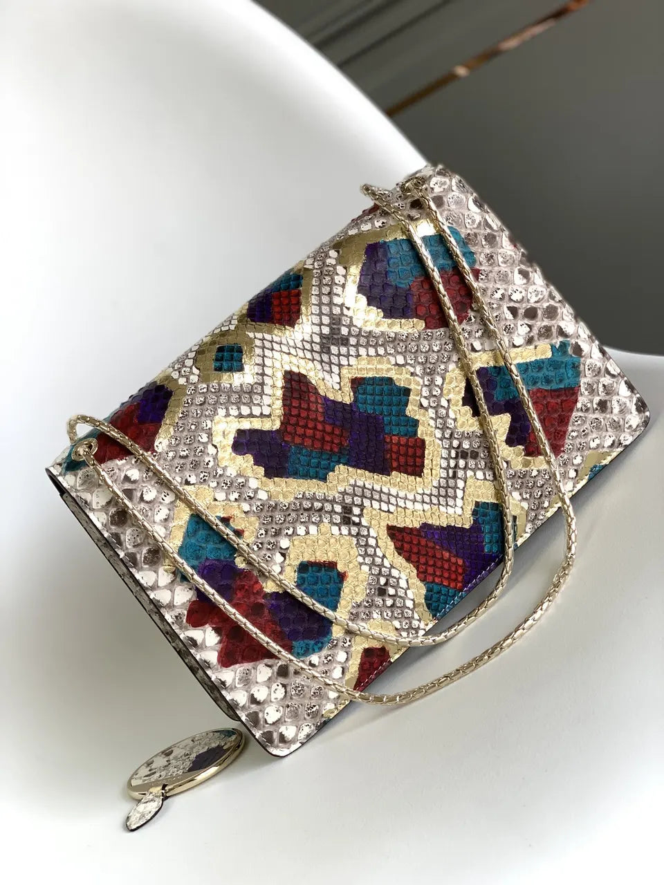 Bvlgari Multicolor Python Bag - Hình 3