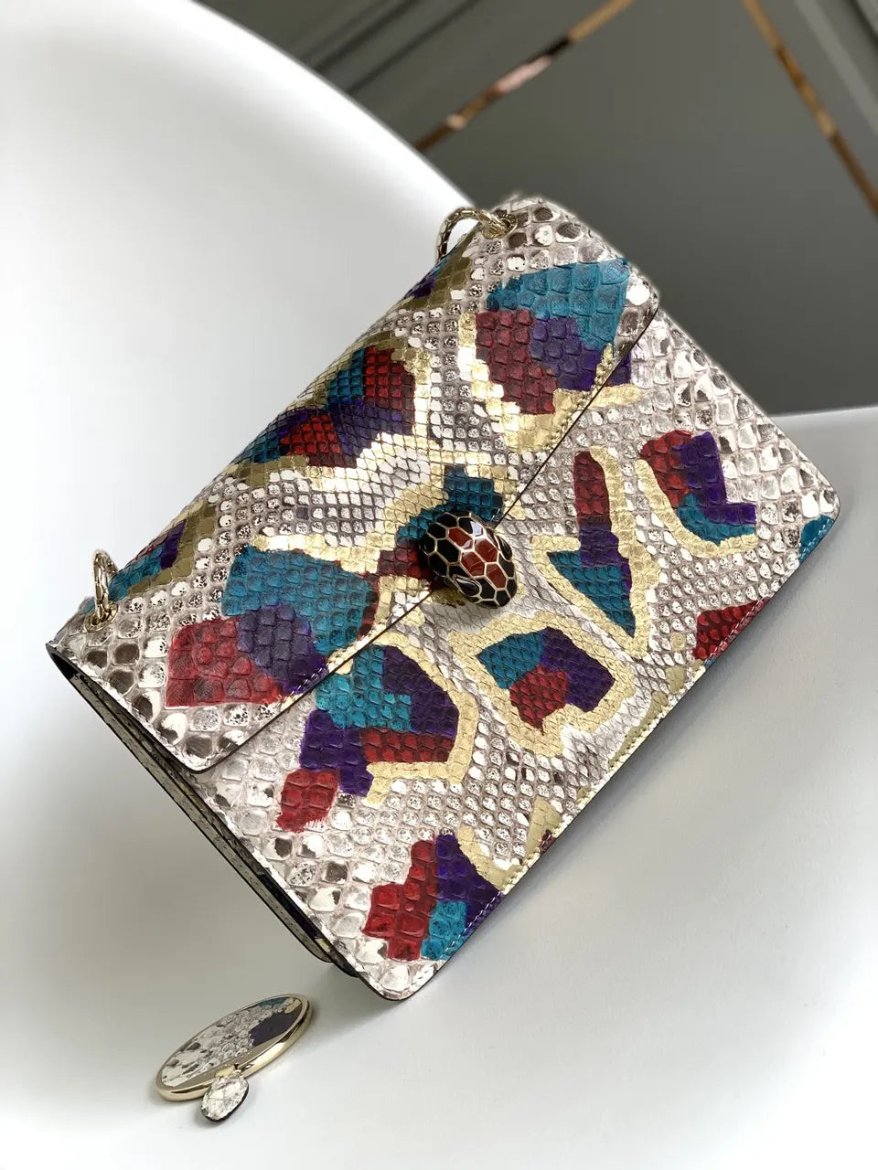 Bvlgari Multicolor Python Bag