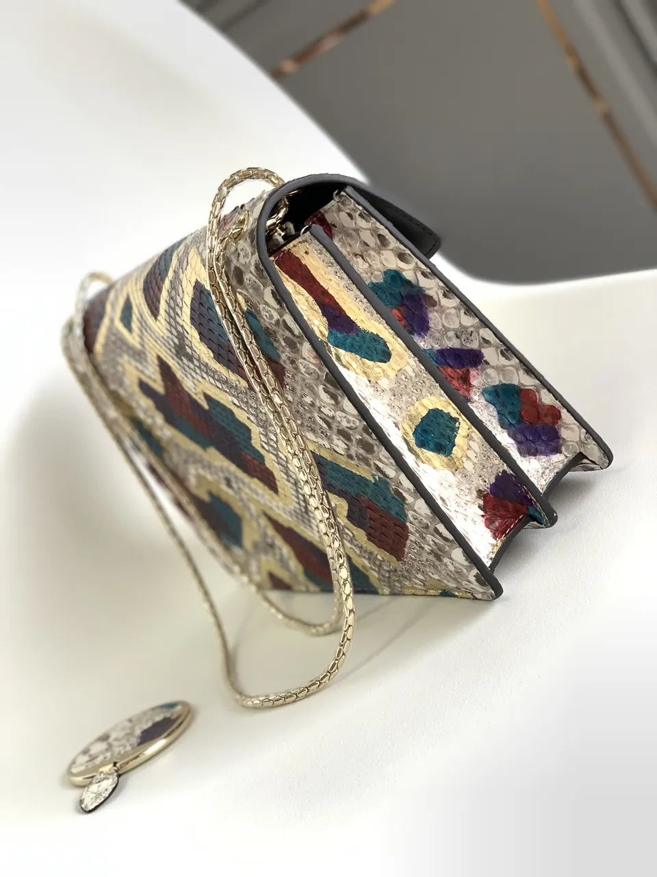 Bvlgari Multicolor Python Bag - Hình 2