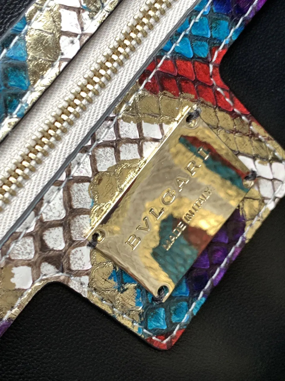 Bvlgari Multicolor Python Bag - Hình 9