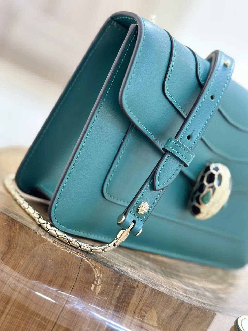 Emerald Green Serpenti Bag - Hình 8