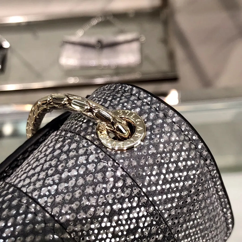Bulgari Silver Shoulder Bag - Hình 8