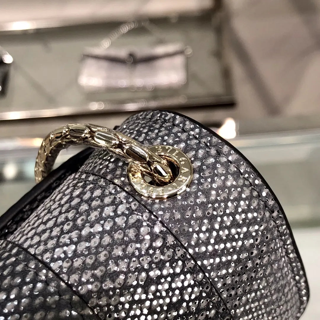 Bulgari Silver Shoulder Bag - Hình 8