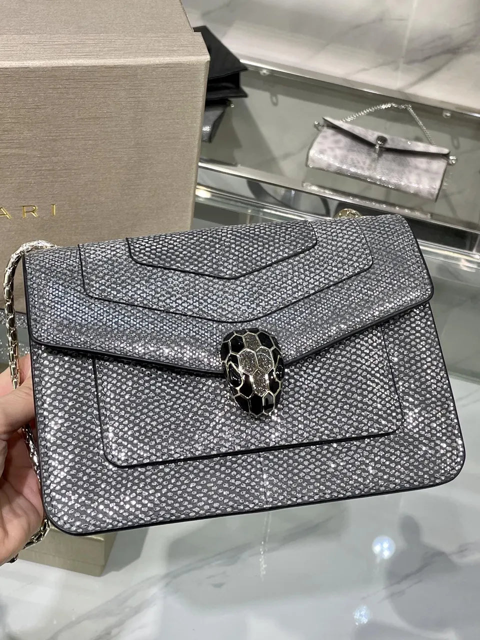 Bulgari Silver Shoulder Bag