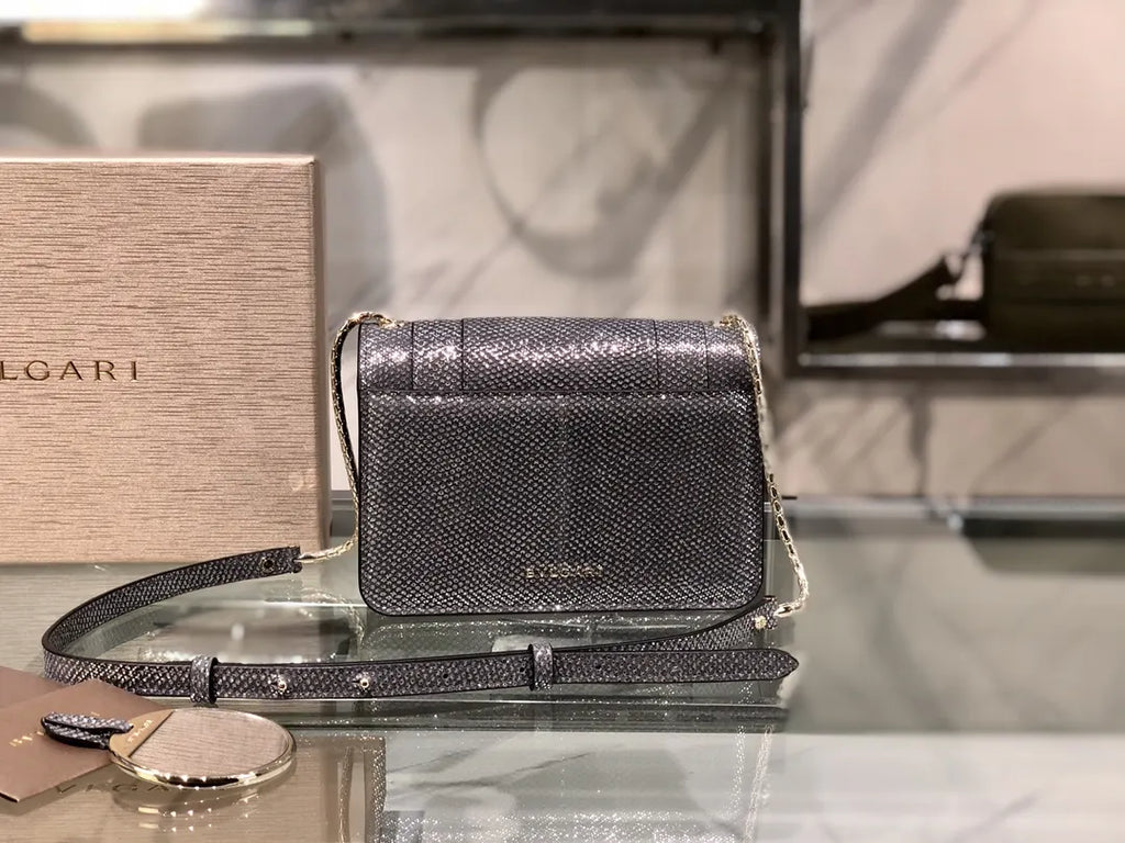 Bulgari Silver Shoulder Bag - Hình 3