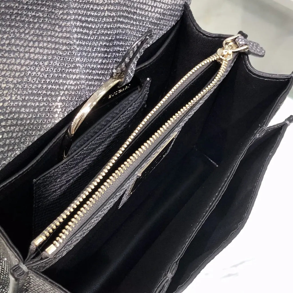 Bulgari Silver Shoulder Bag - Hình 7