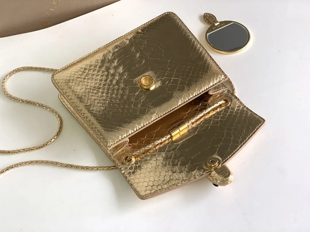 serpenti Bvlgari Gold Python Bag - Hình 4