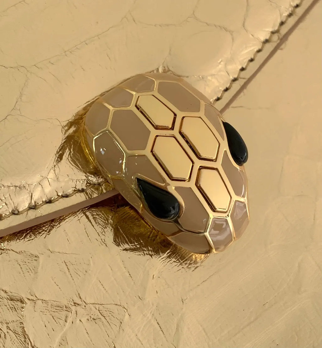 serpenti Bvlgari Gold Python Bag - Hình 5