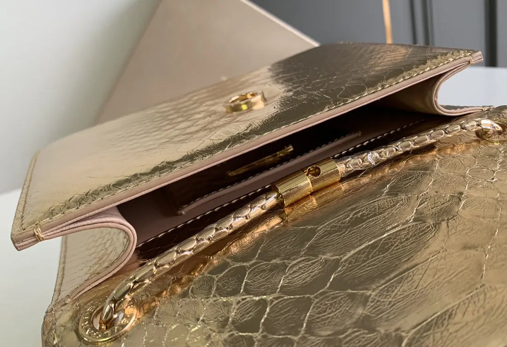 serpenti Bvlgari Gold Python Bag - Hình 7