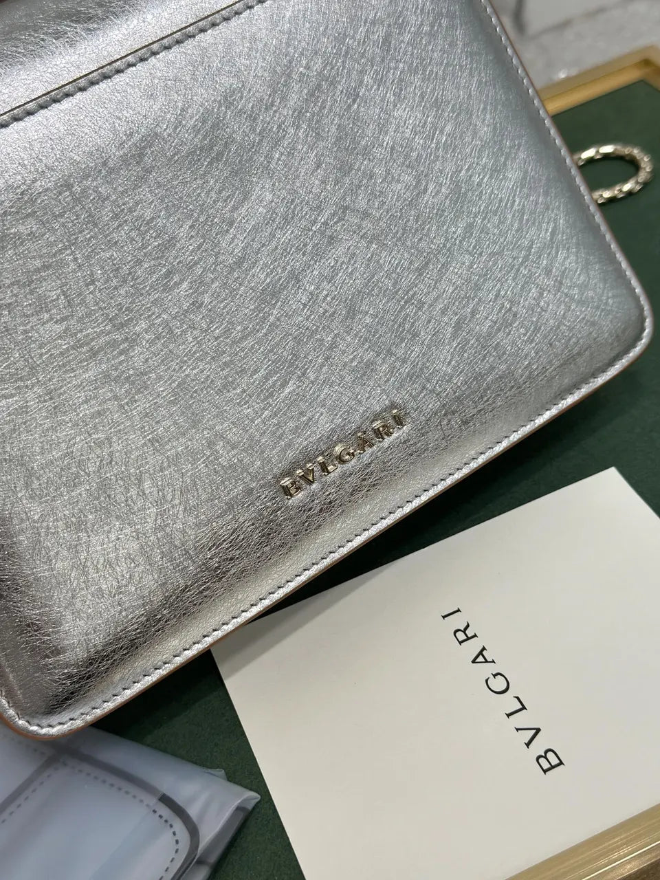 Bulgari Silver Chain Bag - Hình 6