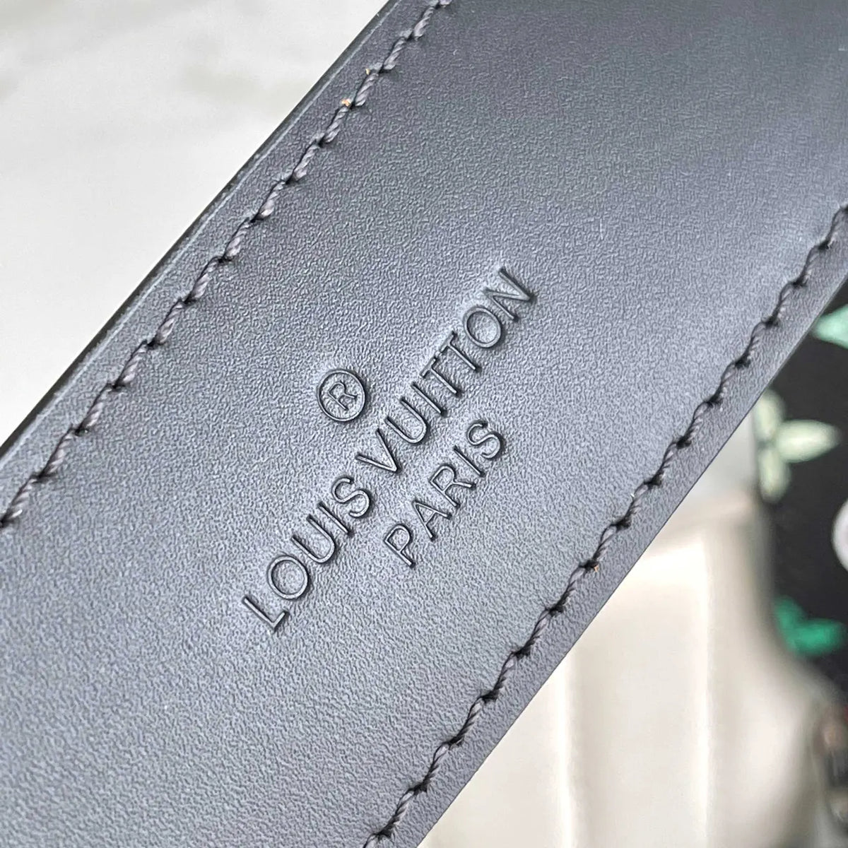 LV Black Leather Hobo Bag monogram - Hình 6