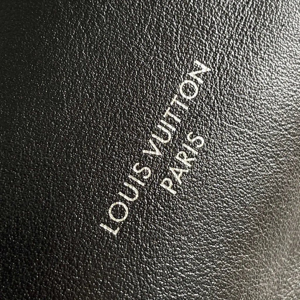 LV Black Leather Hobo Bag monogram - Hình 4
