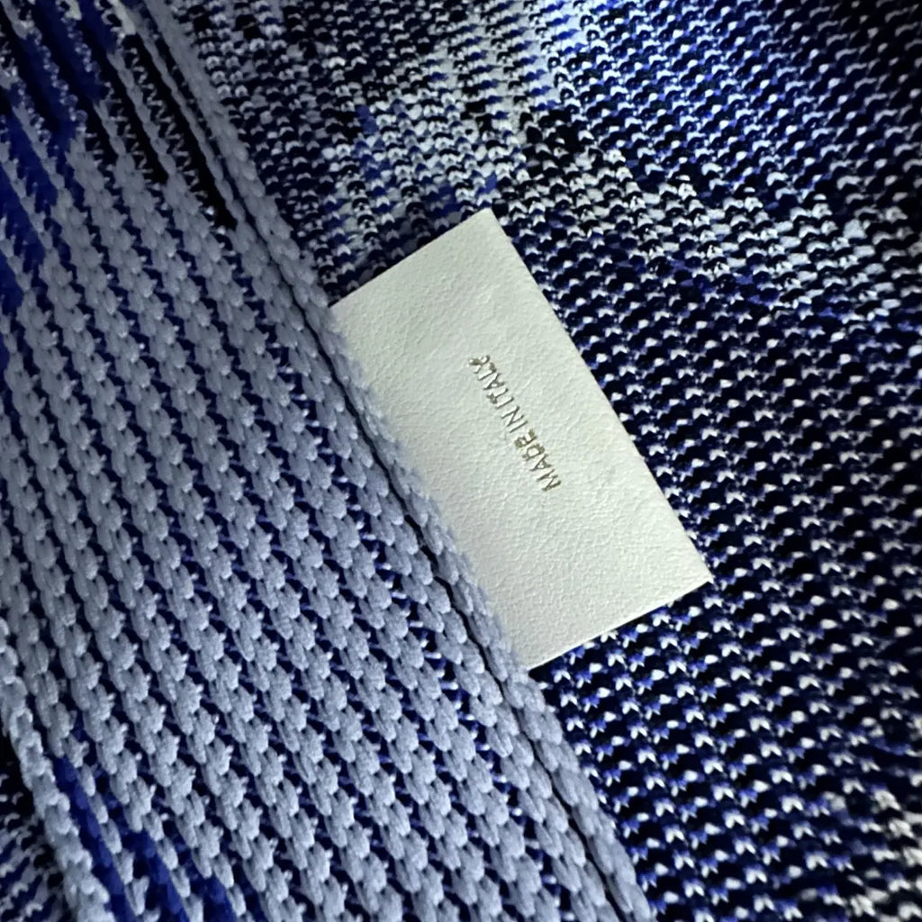 Burberry Blue Check Knit Hobo - Hình 8