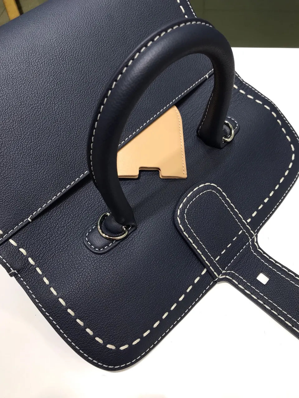 east Delvaux Navy Blue Brillant - Hình 8