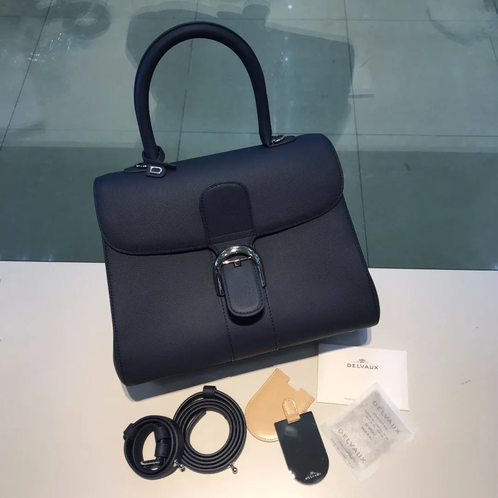 Delvaux Navy Brillant MM