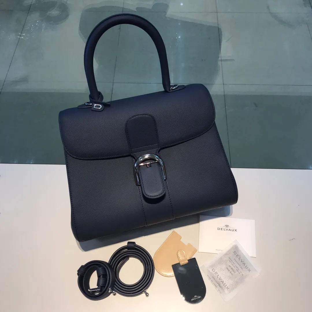Delvaux Navy Brillant MM
