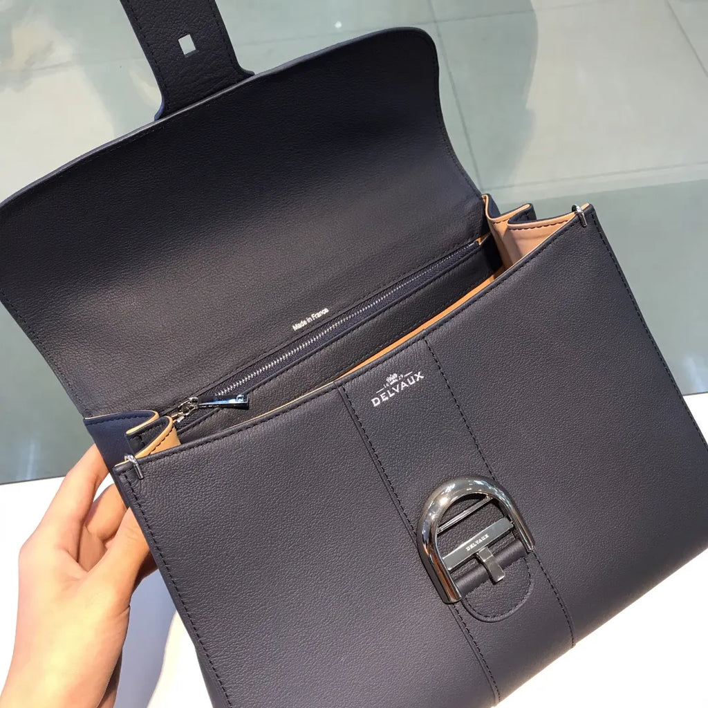 Delvaux Navy Brillant MM - Hình 5