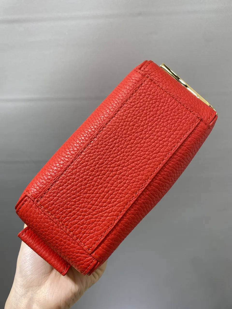 Loro Piana Red Bowling Bag - Hình 8