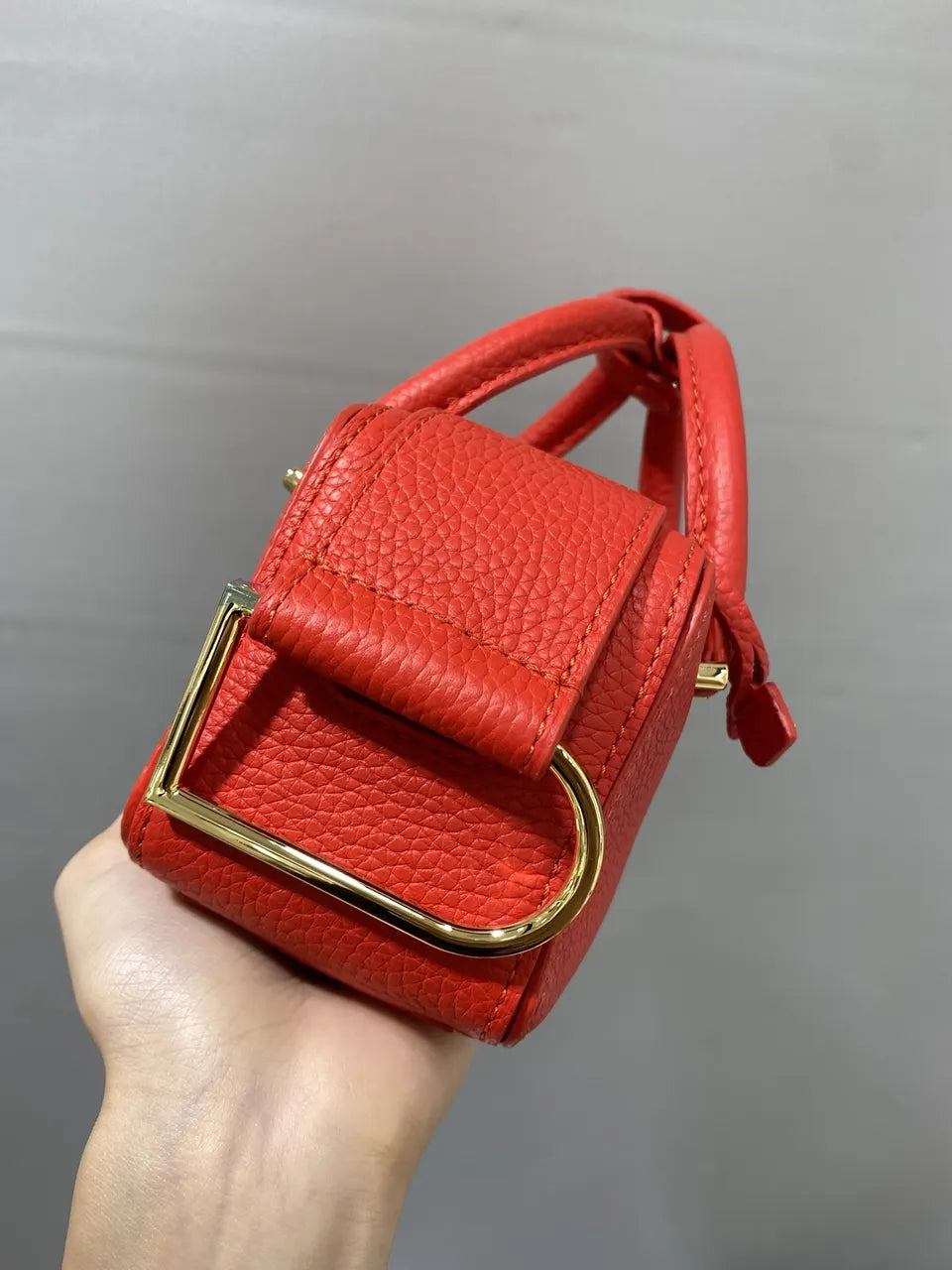 Loro Piana Red Bowling Bag - Hình 3