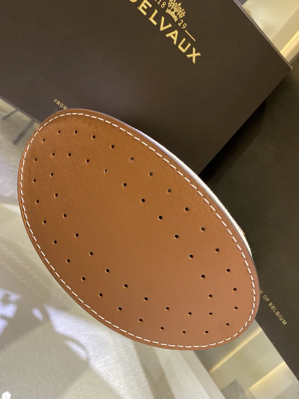 Delvaux Canvas Tan Pin Bucket - Hình 8