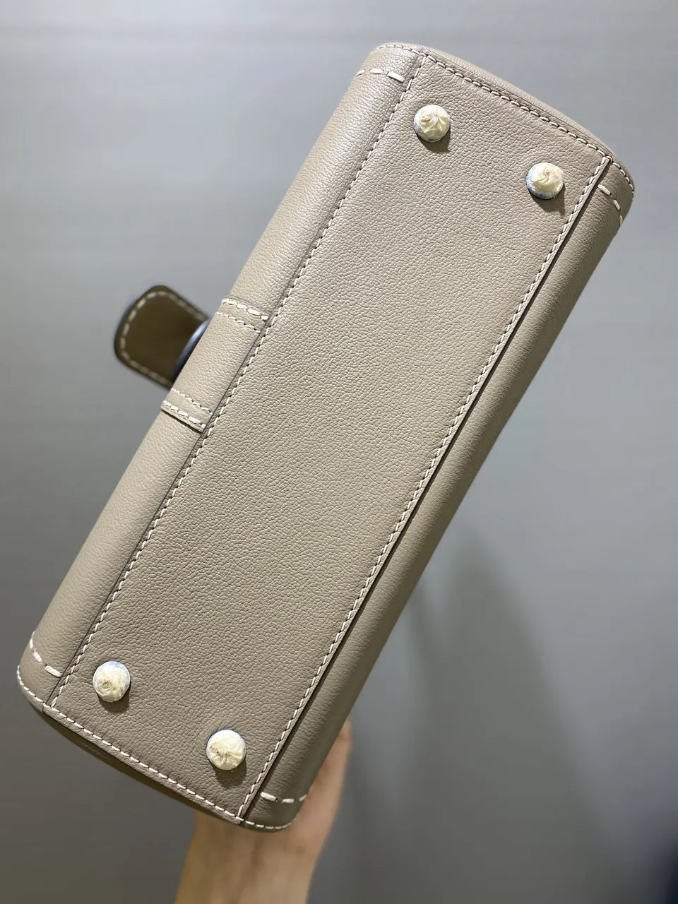 Delvaux Beige Stitching Brillant - Hình 8