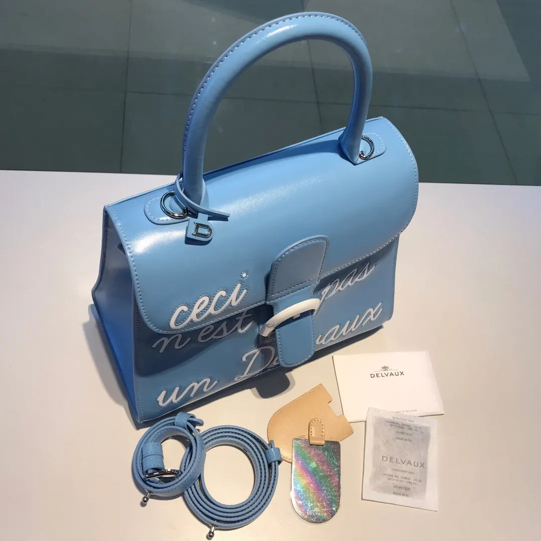 Delvaux Sky Blue Ceci N'Est Pas - Hình 4