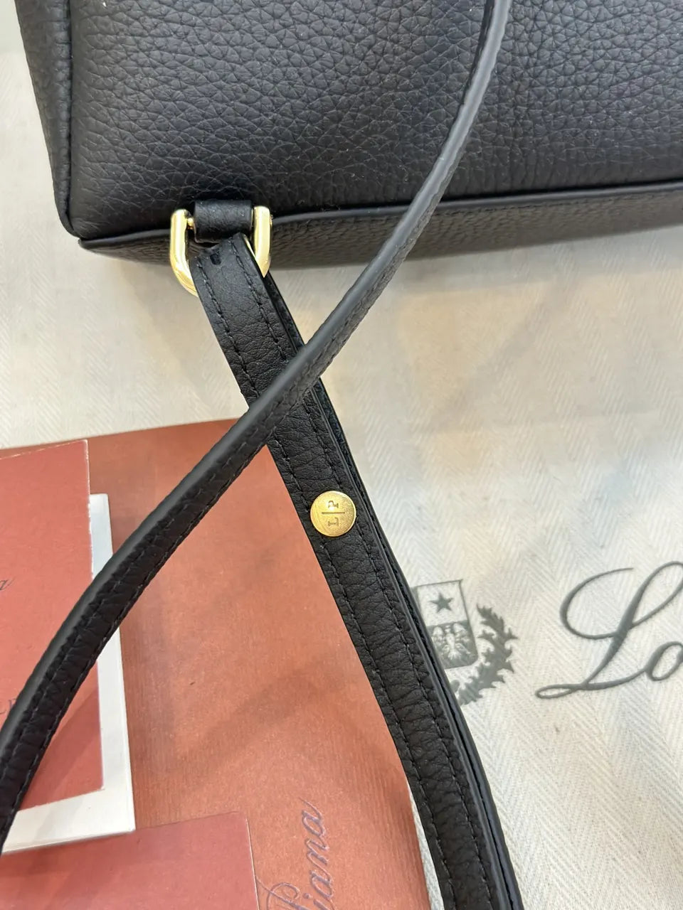 Loro Piana Black Leather Vanity Case - Hình 9