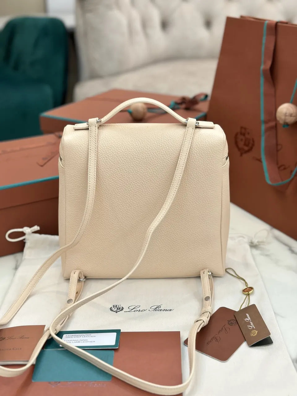 Loro Piana Cream Vanity Case - Hình 7
